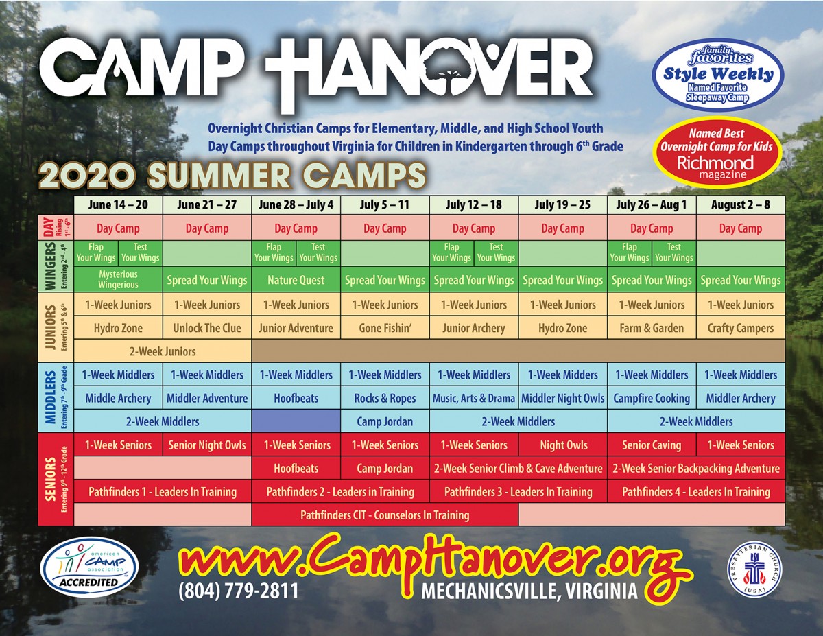 camphanover2020summercalendarlarge Camp Hanover